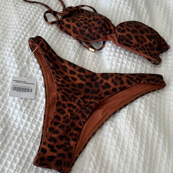 NWT Monday Swimwear Leopard Bikini - Picture 5 of 7